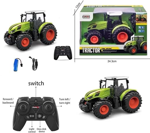 Remote Control Tractor Toy Rc Farmer Car, Farmer Harvest Expert Full Function Remote Control Toy for Kids