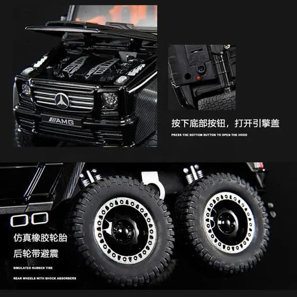 MERCEDES BENZ 6X6 AMG 1:24 DIECAST METAL TOY CAR (MULTICOLOUR :- BLACK, GOLDEN, WHITE)