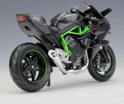 MOTORCYCLE KAWASAKI NINJA H2-R 1/12 METAL TOY BIKE, PULL BACK VEHICLES SUPERBIKE WITH TAIL LIGHTS AND SOUND FOR KIDS [Size : 22Cm*12.8Cm*9Cm]