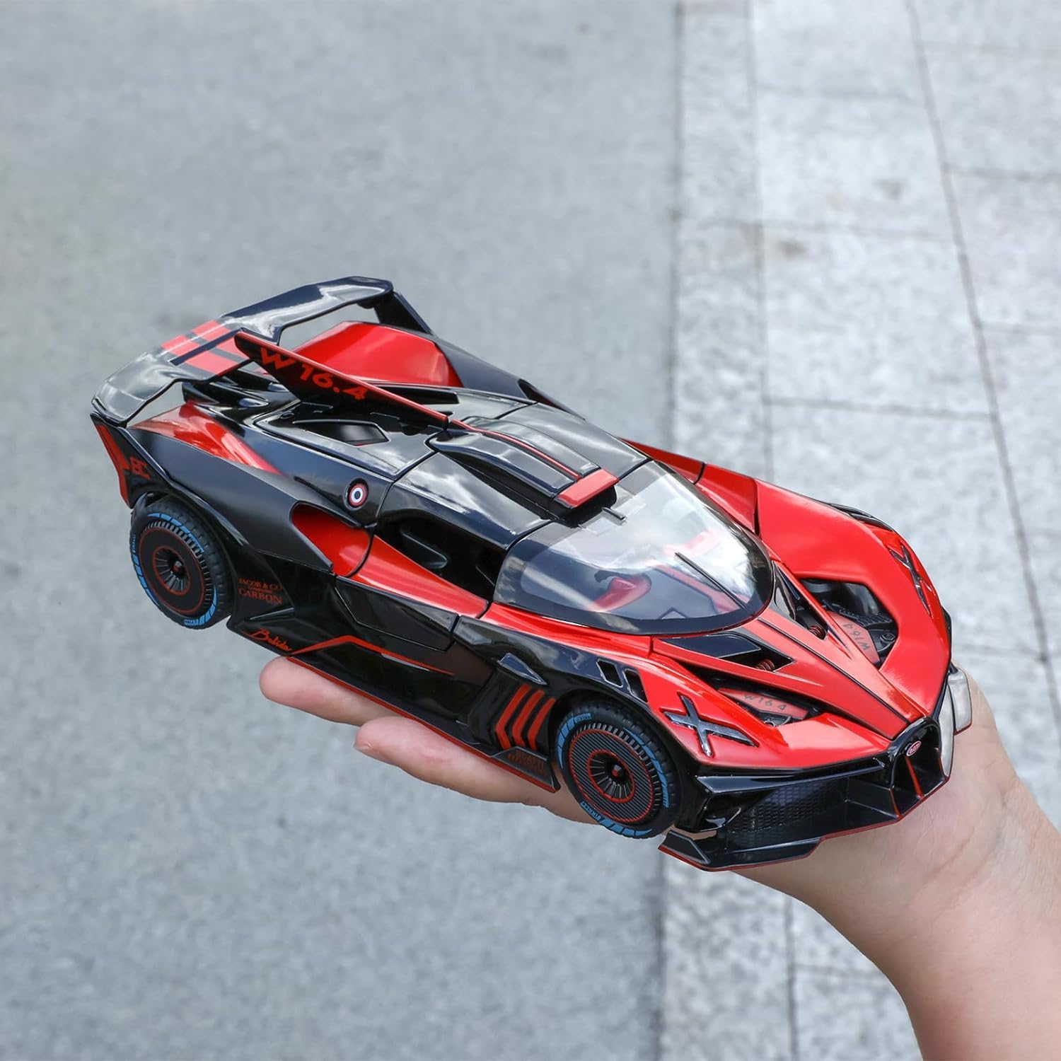 Bugatti Bolide 1:24 Diecast Metal Toy Car with Openable Door and Sound Light, Gifts Toys for Kids 【 MULTICOLOR 】