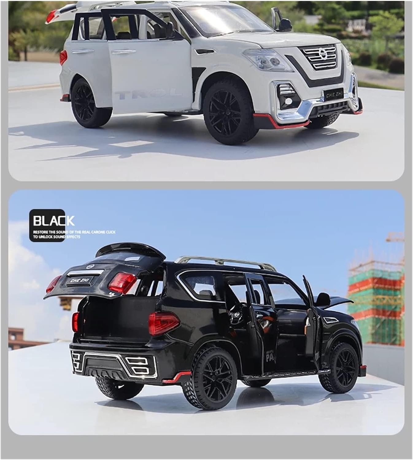 Petrol 1:24 Diecast Metal Toy Car (Multicolour :- Black, White) [Size : 21Cm*9Cm*8Cm]