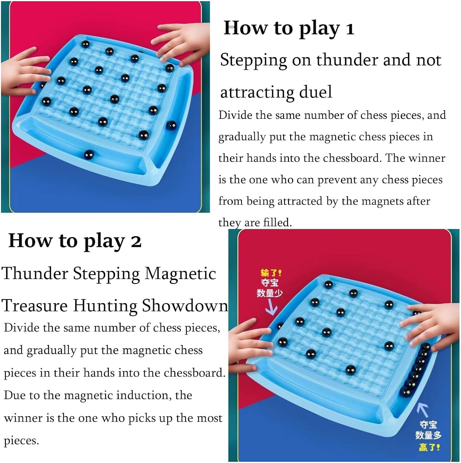 Magnet Chess Game - 2024 Newest Magnetic Chess Game,Family Board Games for Kids and Adults,Board Strategy Game Suitable for Multi-Player,Children Thinking Magnetic Chess Board (1 Set)