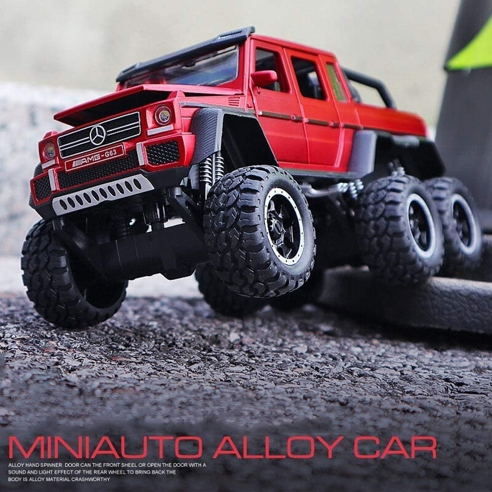 Mercedes Benz G63 6x6 1:22 Diecast Metal Toy Car (Muticolour :- Red, Black, White) [Size : 21Cm*9Cm*10Cm]