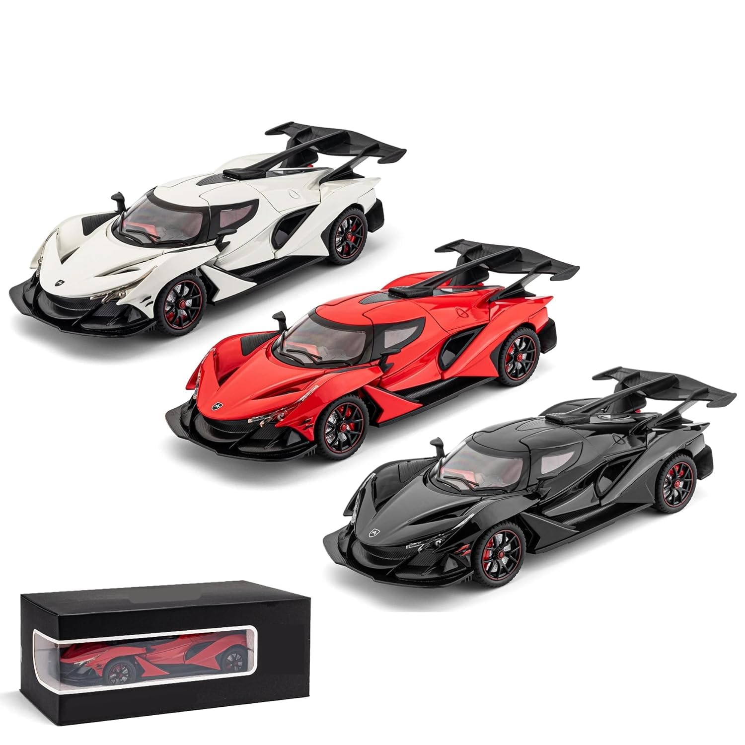 Apollo Intensa Emozione 1:24 Pull Back Diecast Metal Toy Car with Openable Door and Sound Light, Gifts Toys for Kids [SIZE : 20.5CM* 9CM*7.5CM](Multicolor)