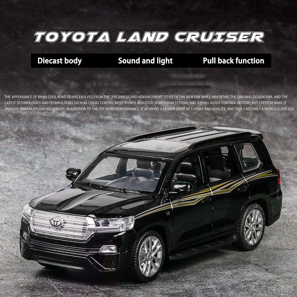 Toyota Land Cruiser Prado 1:32 Diecast Metal Car Model Toy With Music (4 Color Available 1 Color Send)