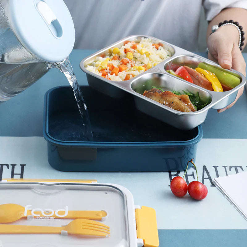 Lunch Box for Kids/Men/Women, Containers with 3 Compartments Office Lunch Box Freezer/Dishwasher Safe.