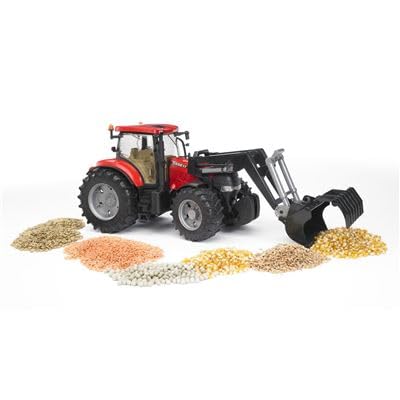 REMOTE CONTROL FARM TRACTOR FOR KIDS, REALISTIC RC TRACTOR WITH REAR LOADER AND FRONT LOADER, MULTI COLOUR [SIZE:-21CM*12CM*7CM]