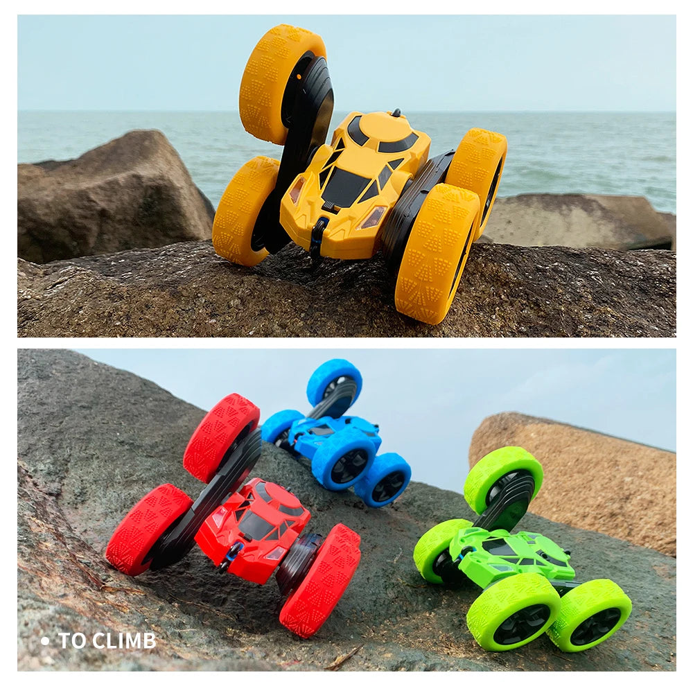 Fast Stunt RC Car, 4WD Double Sided 360° Rotating RC Trucks with Headlights, Off Road RC Toy