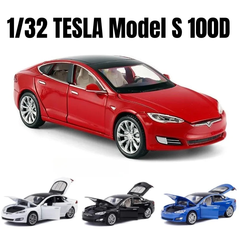 Tesla Model "S" 1:32 Diecast Metal Toy car (Multicolour :- Black, Red, Blue, White)