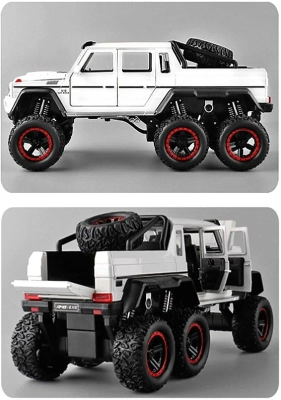 Mercedes Benz G63 6x6 1:22 Diecast Metal Toy Car (Muticolour :- Red, Black, White) [Size : 21Cm*9Cm*10Cm]