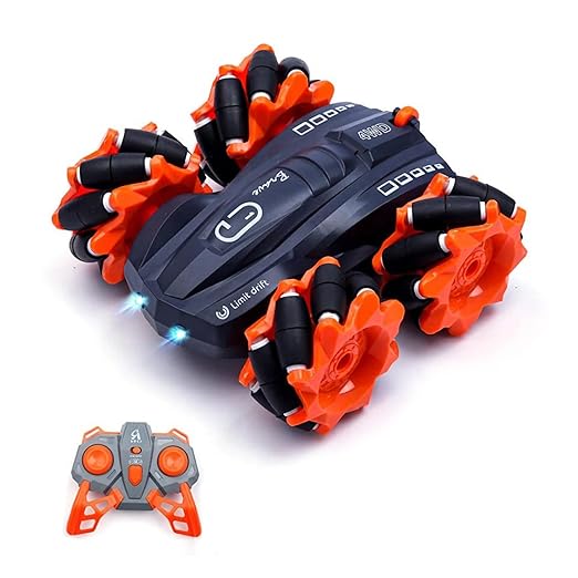 Extreme Drift Car/Mecanum Wheels Extreme Drift Car for 6+Yrs Kids / 2.4GHz Remote Control/Drift Stunt Car for Kids / 360 Degree Limit Drift Car, Left & Right Rotation. (Orange)