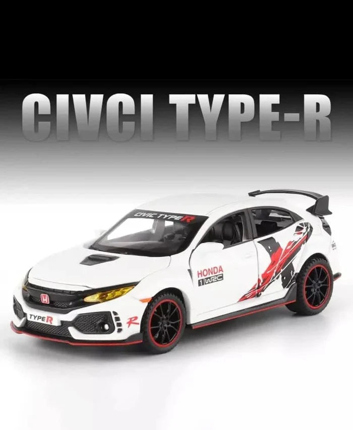 HONDA CIVIC TYPE-R 1:32 DIECAST METAL TOY CAR (MULTICOLOUR :- BLACK, WHITE, RED)