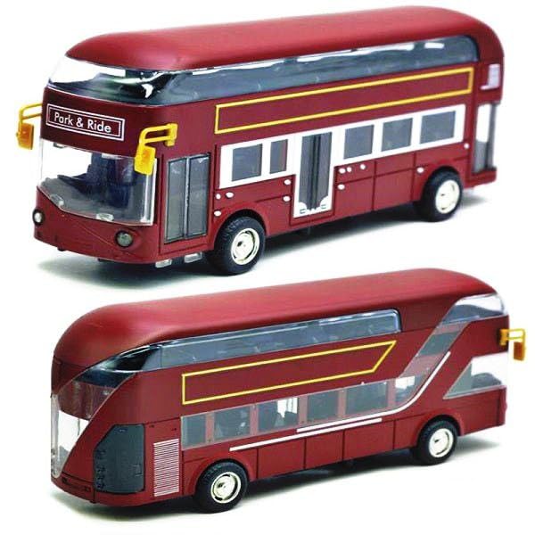 DOUBLE DECKER BUS 1:48 SCALE CLASSIC MODEL TOY FOR KIDS PULL BACK ALLOY DOUBLE-DECKER BUS SERIES TOY WITH LIGHT AND MUSIC