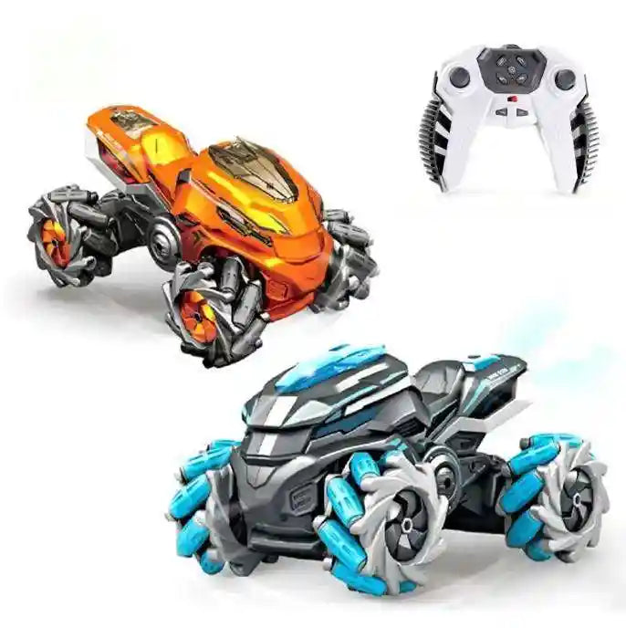 DIECAST RC CAR , DRIFT STUNT CAR W/SPRAY LIGHT, STUNT TOY -Multi color