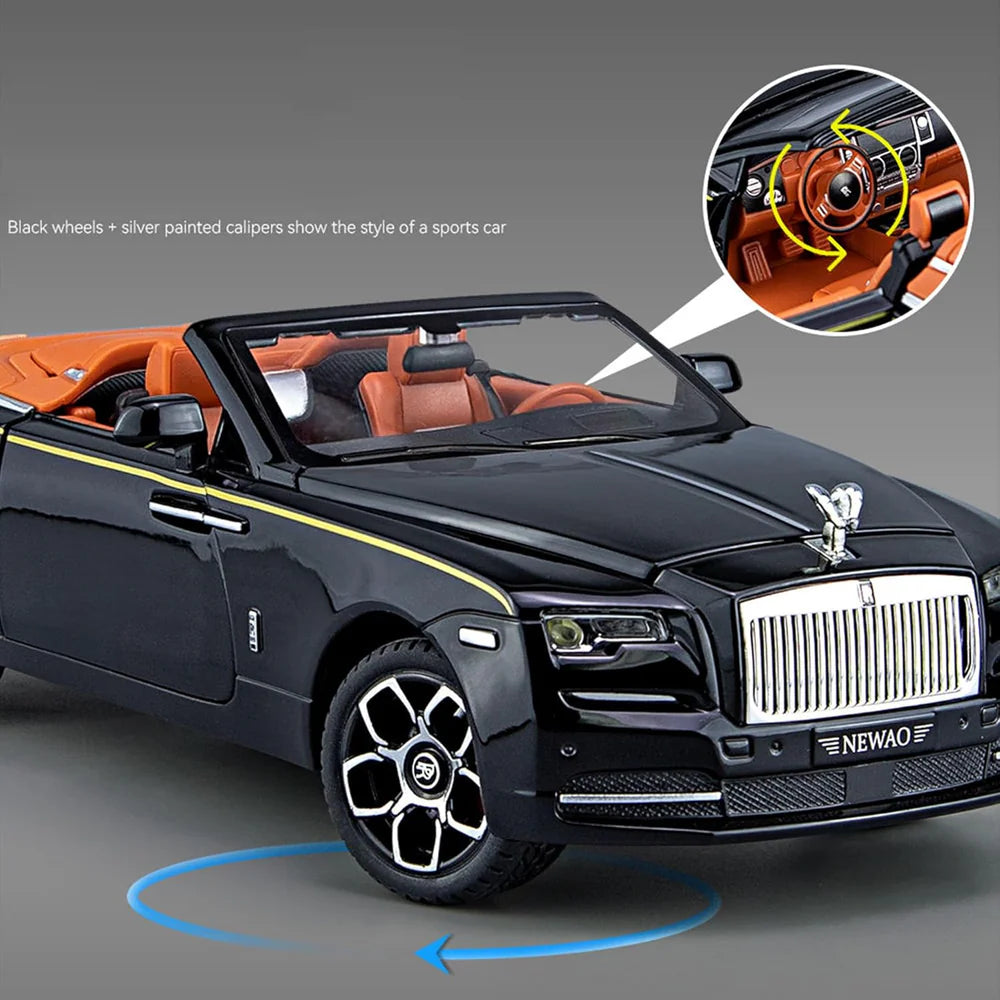 ROLLS-ROYCE CONVERTIBLE SUPER SPORTS 1:24 DIECAST METAL TOY CAR (MULTICOLOUR :- BLACK, PURPLE, SKYBLUE, WHITE)