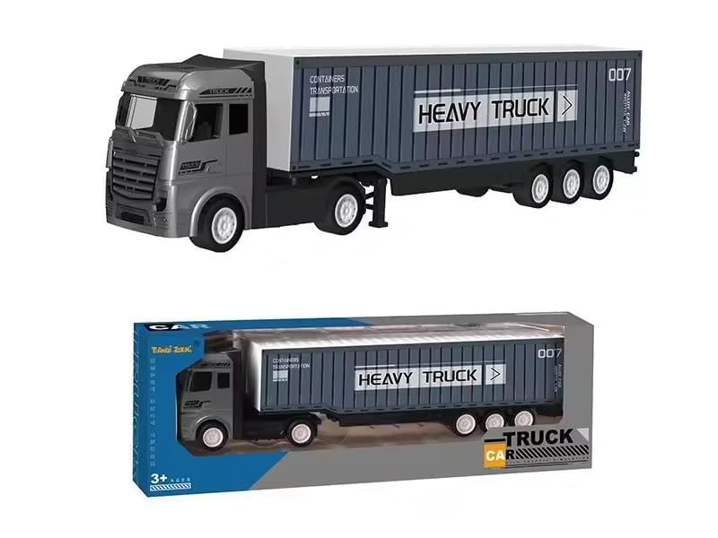 1:48 DIECAST ALLOY LOGISTIC-TRANSPORTATION BIG HEAVY TRUCK TOYS WITH FRICTION POWERED MINIATURE CAR VEHICLE TOY FOR KIDS, BOYS AND GIRLS