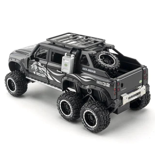 DEFENDER 6X6 1:24 DIECAST METAL TOY CAR (MULTICOLOUR : BLACK, WHITE, GREEN)