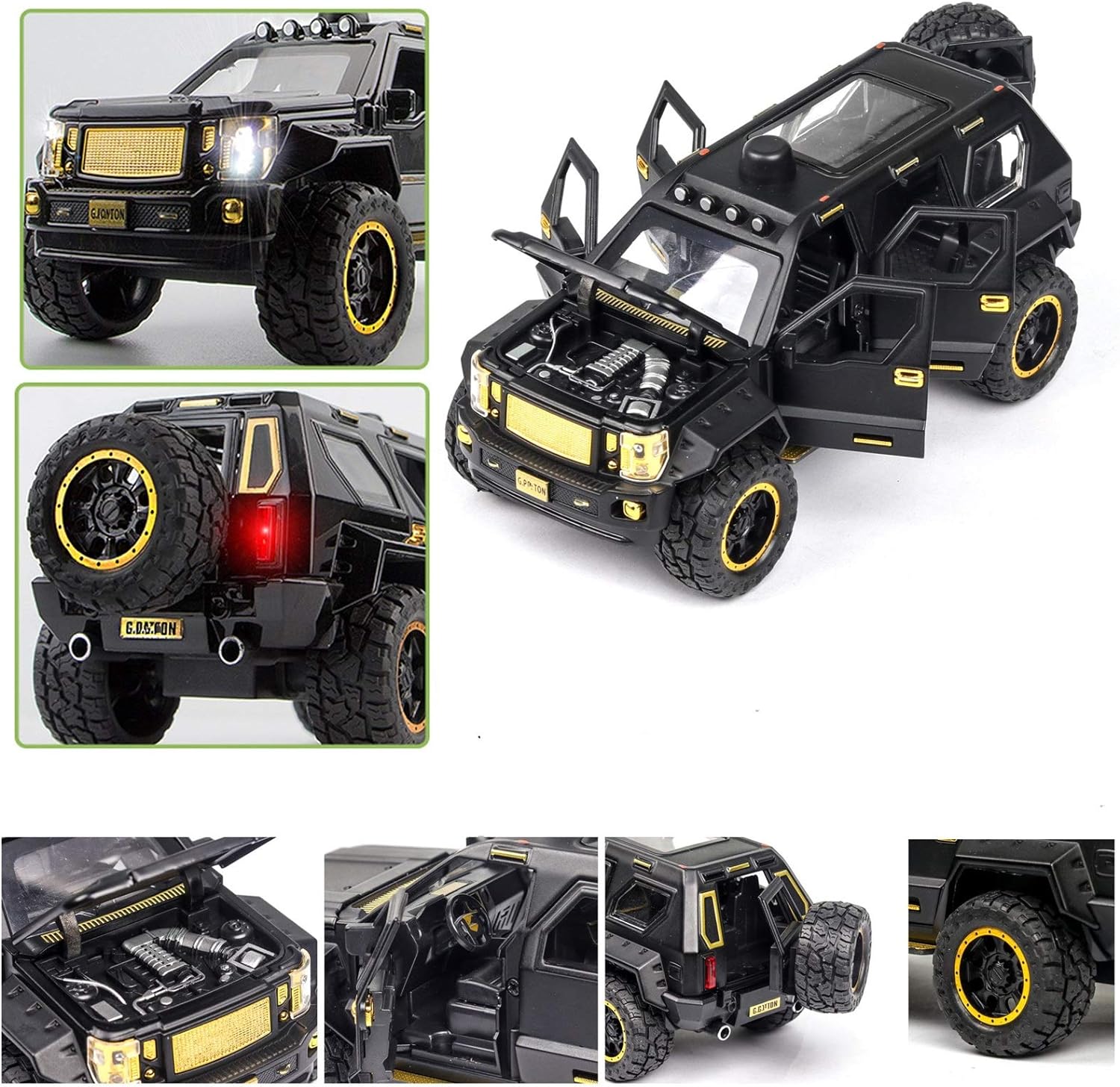 G Patton 1:24 Diecast Metal Toy Car Openable Door and Sound Light, Gifts Toys for Kids (Multicolor, Pack Of1)