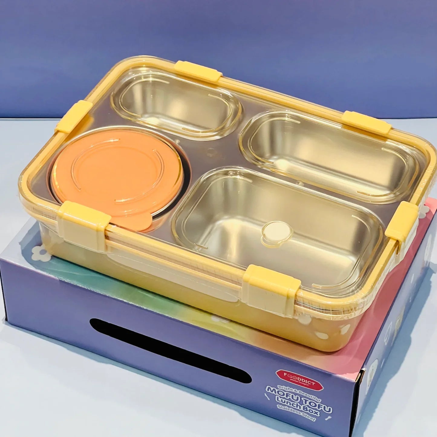 Pastel Lunchbox with 4 Compartments : Best for Adults and Teenagers