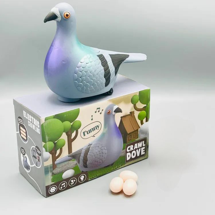 Plastic Crawling Pigeon, Dove Toy with Electric Universal Lights and Music Cute Toy for Kids