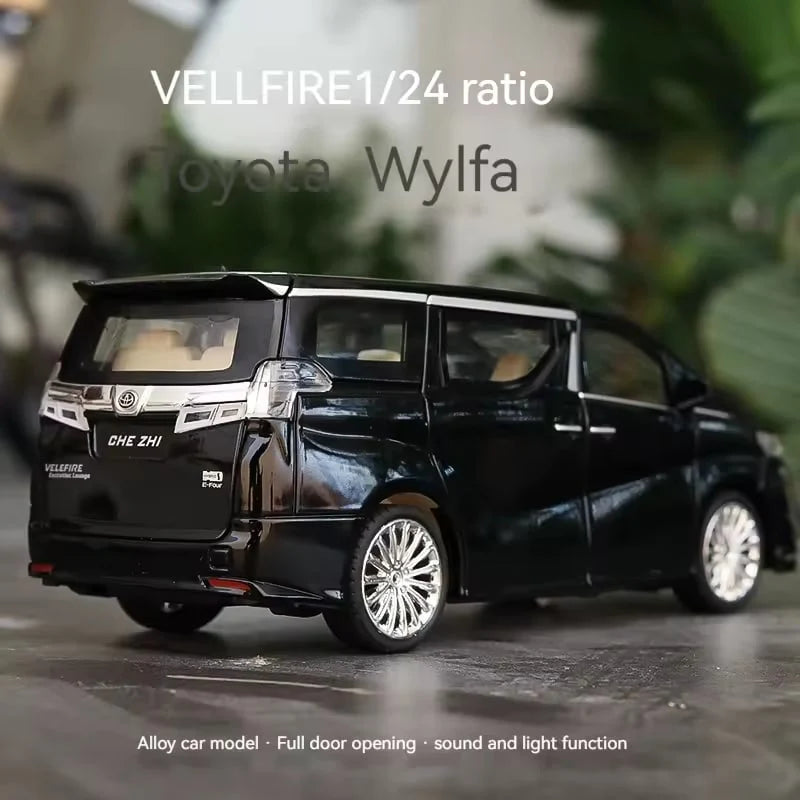 TOYOTA VELLFIRE 1:24 DIECAST METAL TOY CAR (MULTICOLOUR :- WHITE, BLACK)