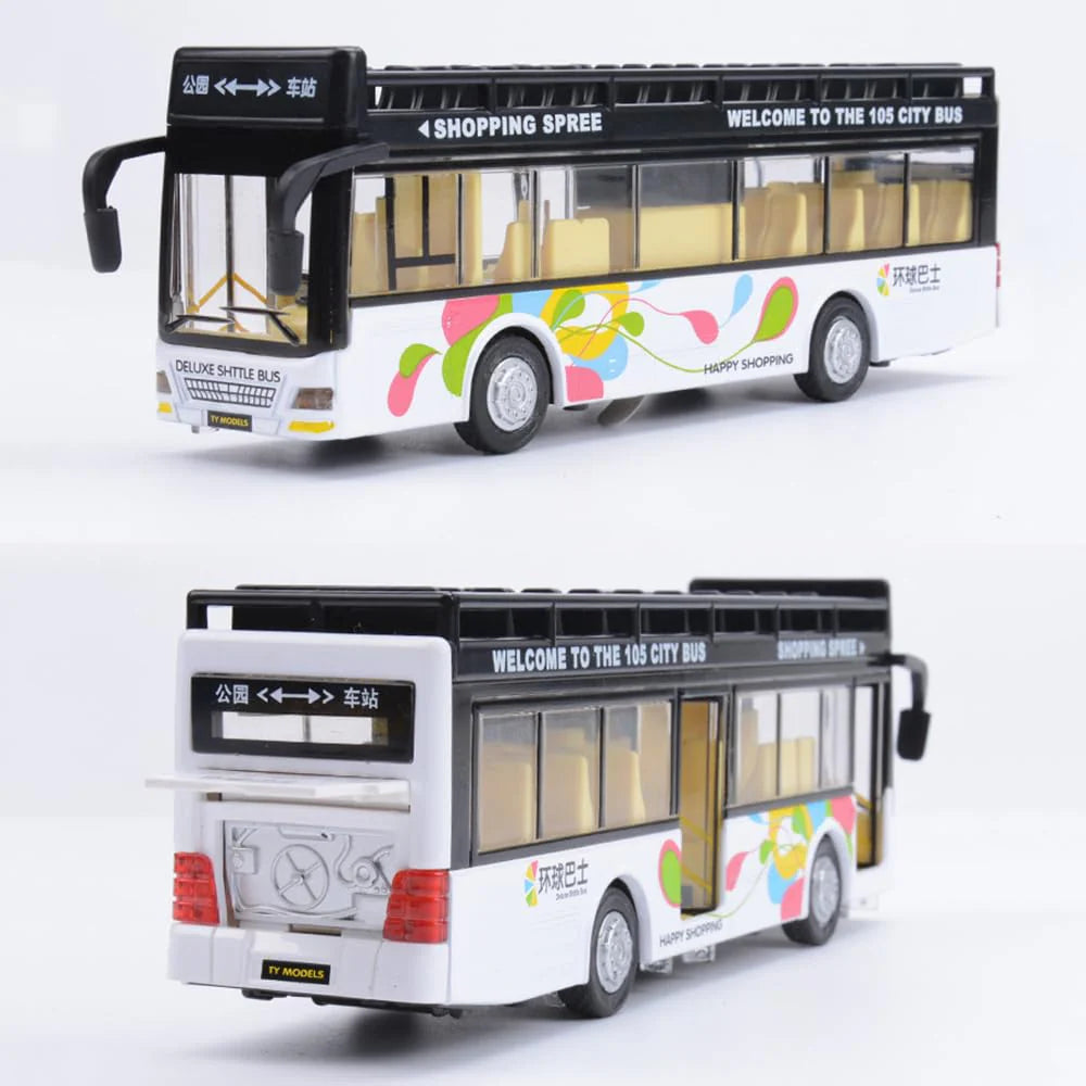 METAL BUS TOYS FOR KIDS DIECAST BUS TOY WITH LIGHT SOUND PULL BACK COLLECTION BUS TOYS FOR BOY KIDS