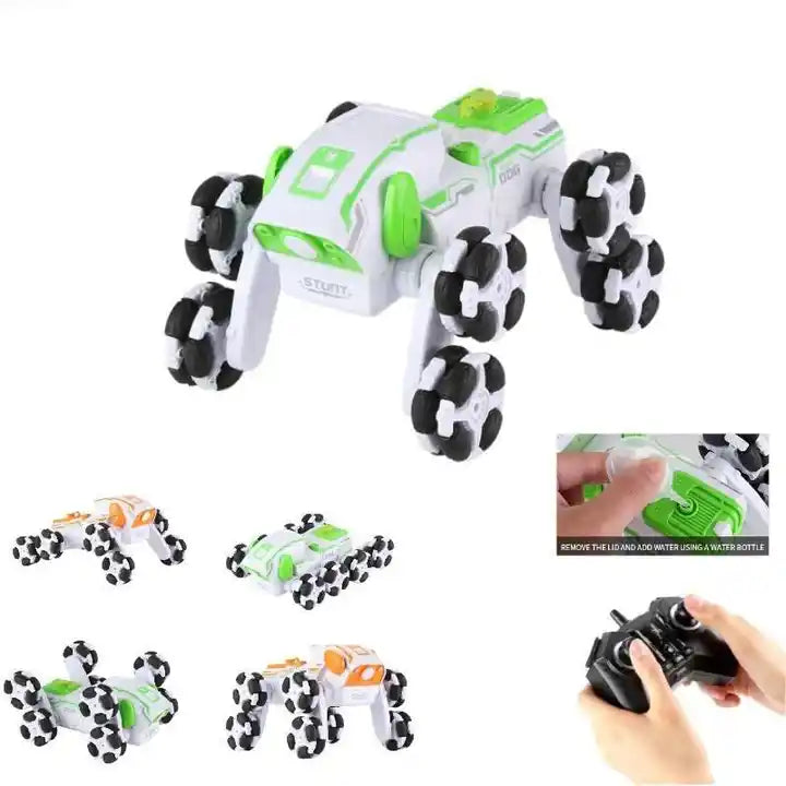 Robot Dog , 8WD Remote-Control-Dog with Spraying Light, 2.4Ghz All Terrain RC Stunt-Dog , 360°Rotating RC Truck Toys for Kids 8 9 10 11 12 Year Boys Girls Christmas Birthday Gift