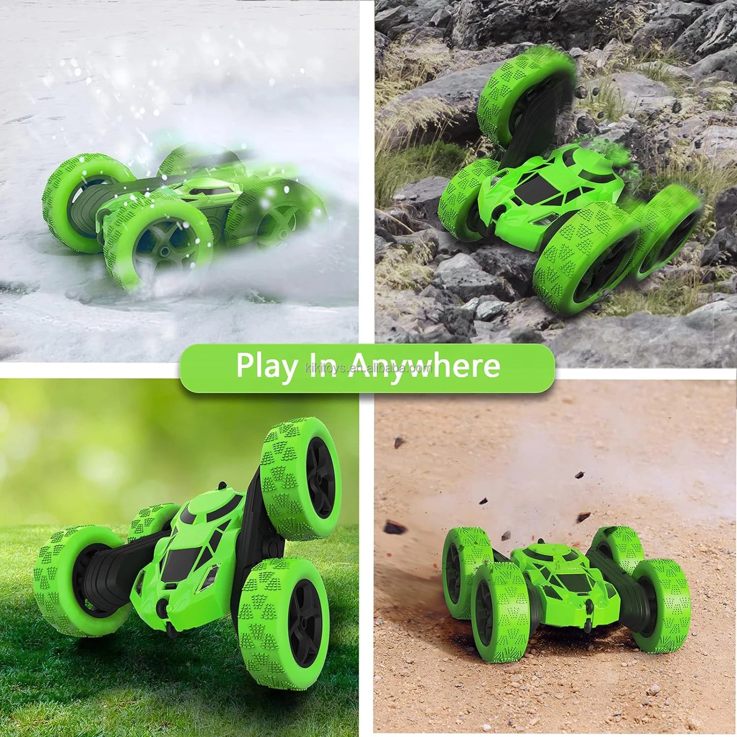 Fast Stunt RC Car, 4WD Double Sided 360° Rotating RC Trucks with Headlights, Off Road RC Toy