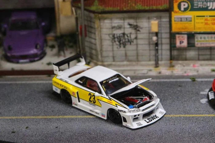 LBWK Nissan E-R34 Super Silhouette Skyline GTR 1:24 Diecast Metal Toy Car