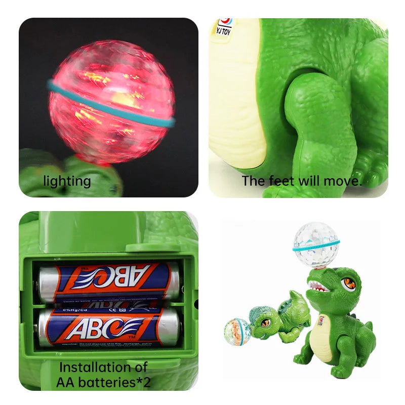 Electric Dinosaur Toy with Top Ball Battery Powered