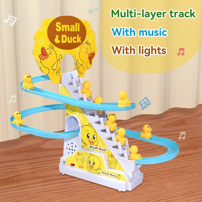 Duck Track Slide Toys Climb Stairs Toy | Educational Climbing Stairs Toys with Music for Children Toddler Boys Girls (3 Ducks Included)