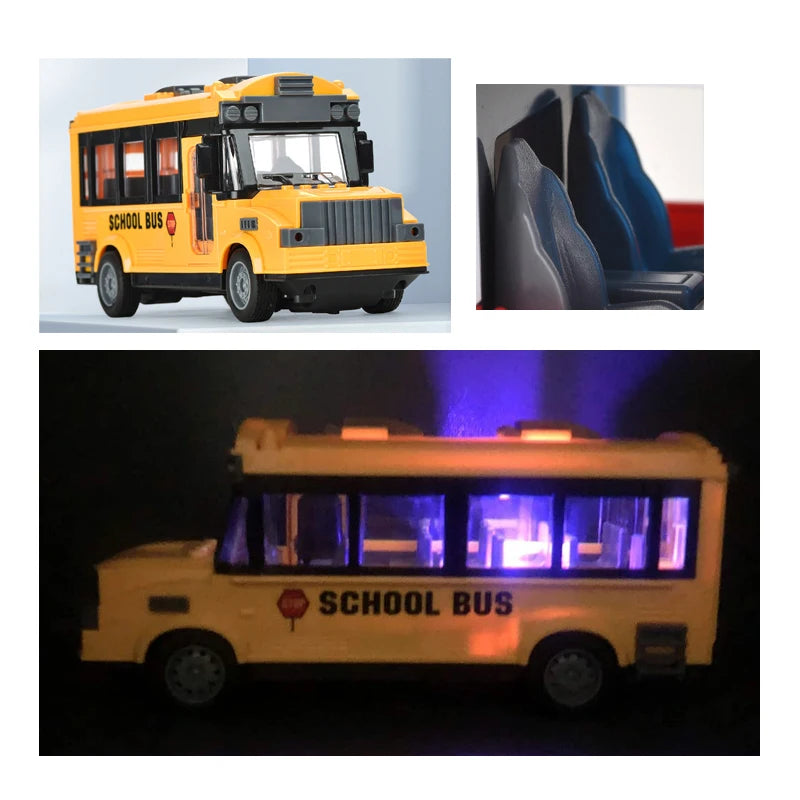 Parentroved-App 4CH RC Ambulance Toy - Yellow School Bus Vehicle with Lights and Sound RC School Bus - 1/30 Scale Remote Control Toy for Kids