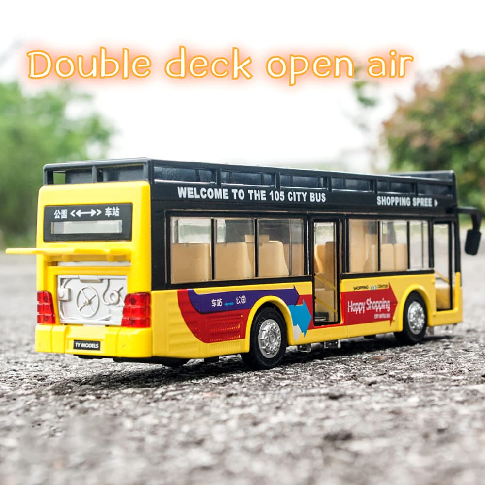 METAL BUS TOYS FOR KIDS DIECAST BUS TOY WITH LIGHT SOUND PULL BACK COLLECTION BUS TOYS FOR BOY KIDS