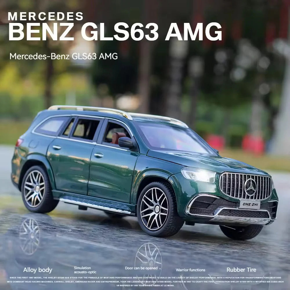 MERCEDES BENZ GLS63 MAYBACH 1:24 DIECAST METAL TOY CAR (MULTICOLOUR :- BLACK, GREEN, WHITE)