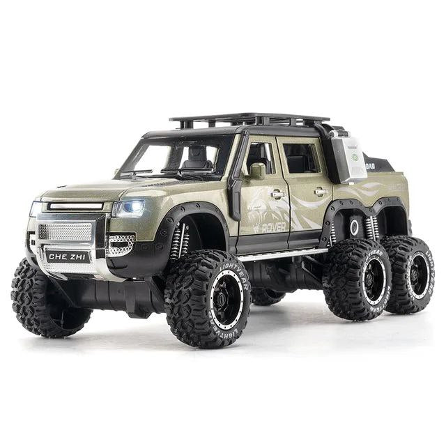 DEFENDER 6X6 1:24 DIECAST METAL TOY CAR (MULTICOLOUR : BLACK, WHITE, GREEN)