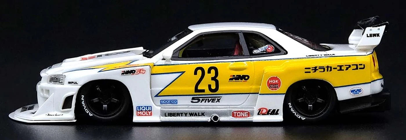 LBWK Nissan E-R34 Super Silhouette Skyline GTR 1:24 Diecast Metal Toy Car