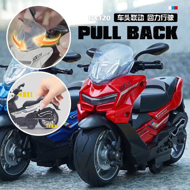 Pulsar Rx 120 Scooter  Diecast Metal Toy (Multicolour :- Blue , Orange , Red , White)