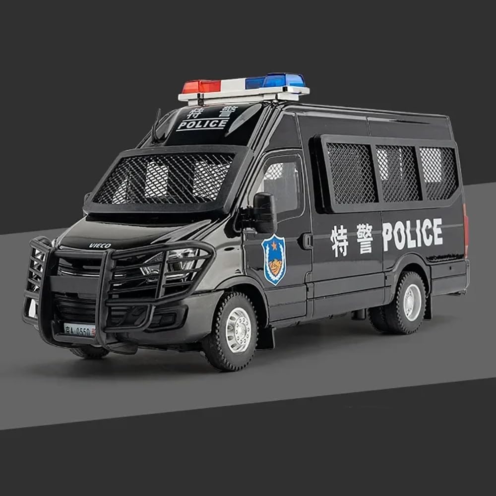 BIG SIZE POLICE VAN 1:24 DIECAST METAL TOY CAR (MULTICOLOUR :- BLACK, WHITE)