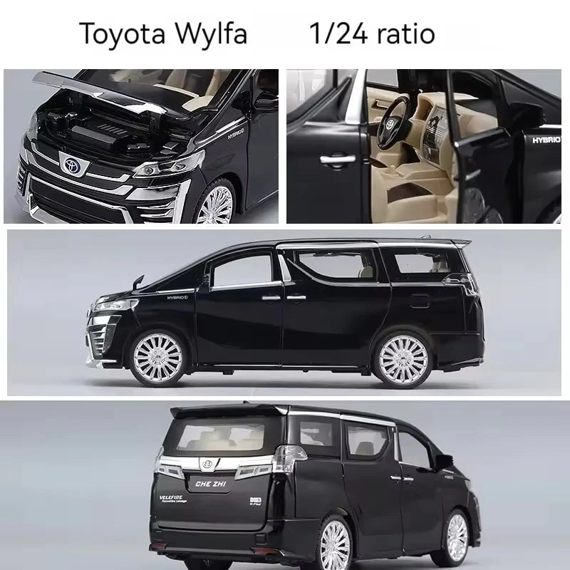 TOYOTA VELLFIRE 1:24 DIECAST METAL TOY CAR (MULTICOLOUR :- WHITE, BLACK)