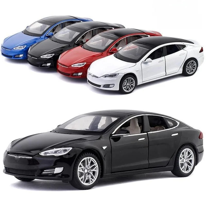 Tesla Model "S" 1:32 Diecast Metal Toy car (Multicolour :- Black, Red, Blue, White)