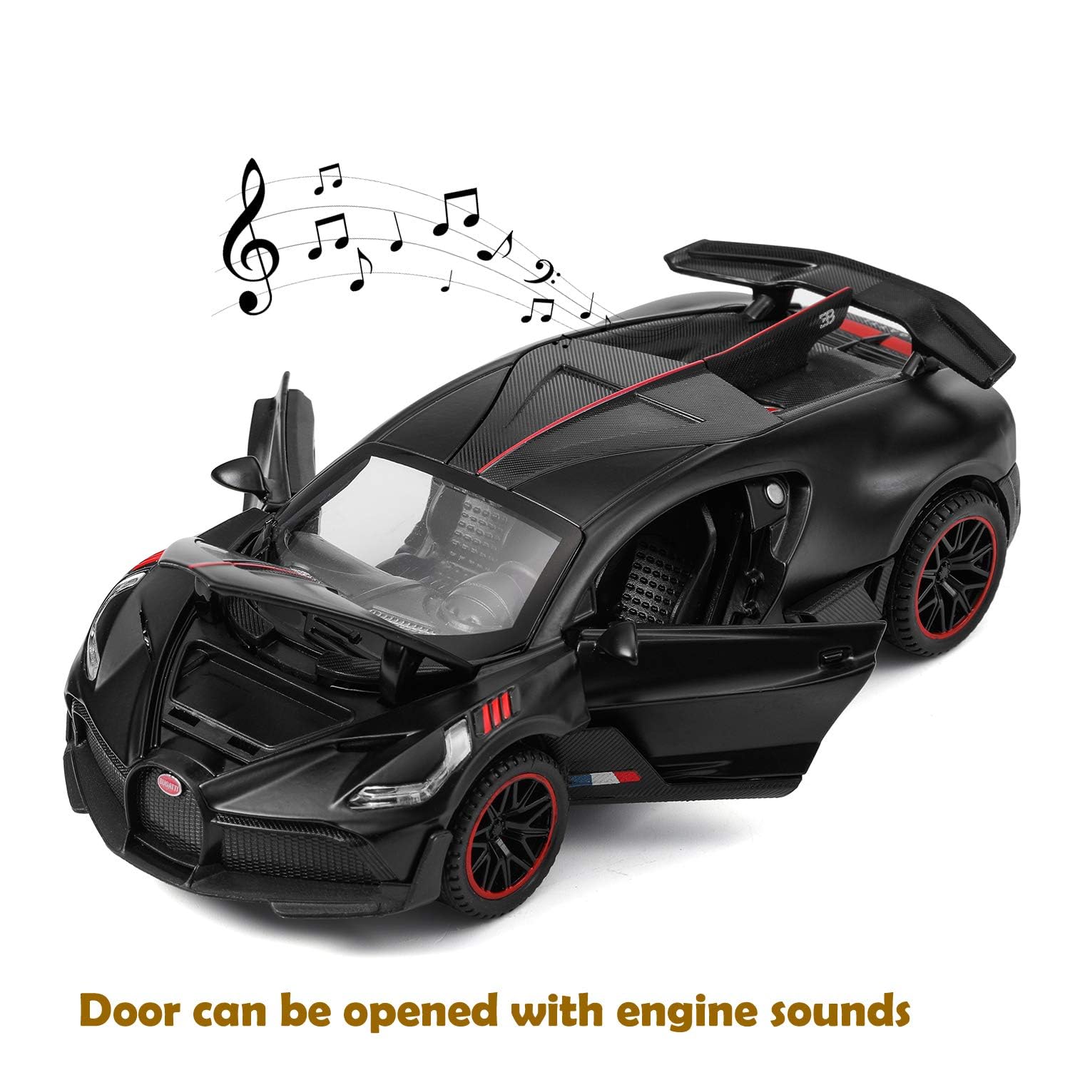 Bugatti Divo Sport 1:32 Diecast Metal Toy Car Pullback Toy Car with Sound and Light Best Toys Gifts For Kids (Multicolor, Pack Of1)