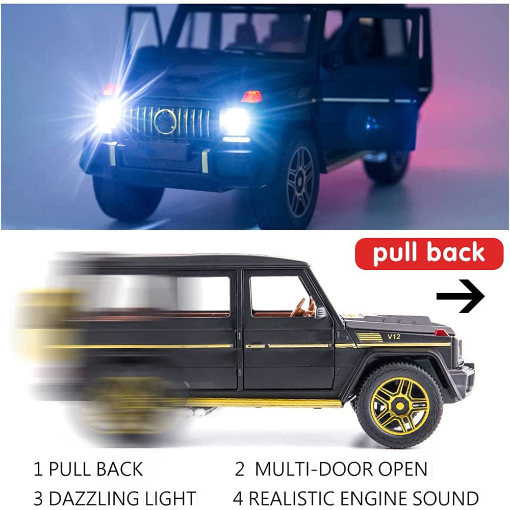 Mercedes Benz G63 1:24 Diecast Metal Toy Car Sound And Light (Black, Pack Of1)