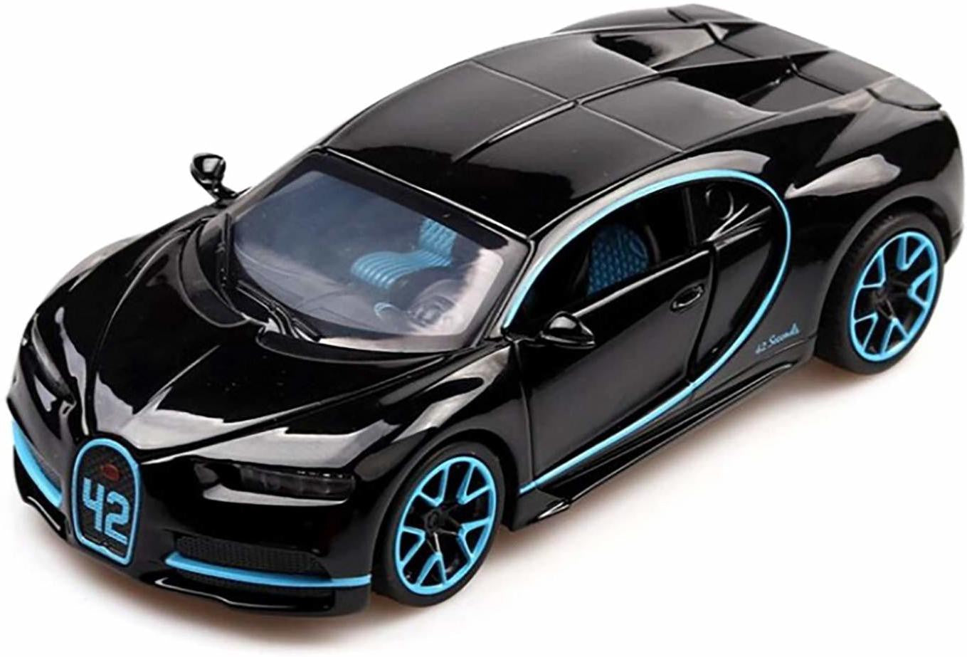 Bugatti Chiron 1:32 DieCast Alloy Metal Luxury Toy Car ( Multicolour :- Black, Blue, Red)