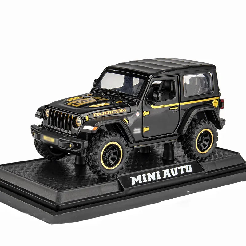 JEEP WRANGLER RUBICON 1:32 DIECAST METAL TOY CAR (MULTICOLOUR :-BLACK, YELLOW,  SKYBLUE, GREEN)