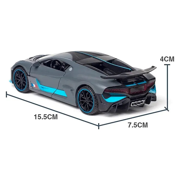 Bugatti Divo Sport 1:32 Diecast Metal Toy Car Pullback Toy Car with Sound and Light Best Toys Gifts For Kids (Multicolor, Pack Of1)