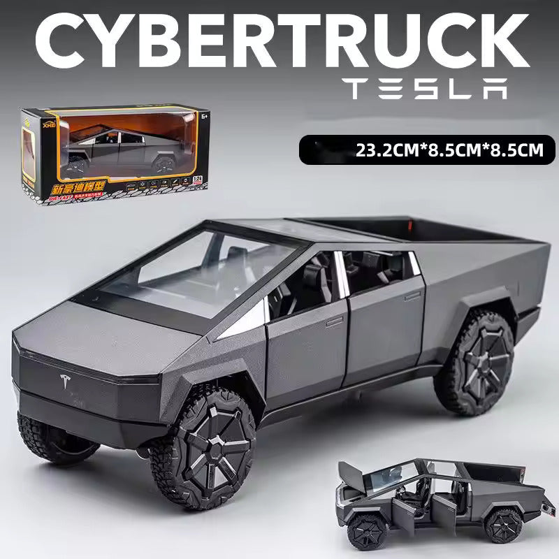 TESLA CYBERTRUCK 1:24 DIECAST METAL TOY CAR WITH OPENABLE DOORS & LIGHT, MUSIC BOYS CAR FOR KIDS BEST TOYS GIFTS TOYS FOR KIDS [SIZE:-23.5CM*8.5CM*8.5CM]【 MULTICOLOR 】