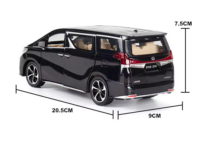 TOYOTA LEXUS LM300 1:24 DIECAST METAL TOY CAR WITH OPENABLE DOORS & LIGHT, MUSIC BOYS CAR FOR KIDS BEST TOYS GIFTS TOYS FOR KIDS [SIZE:-22CM*9CM*7CM]【 MULTICOLOR 】