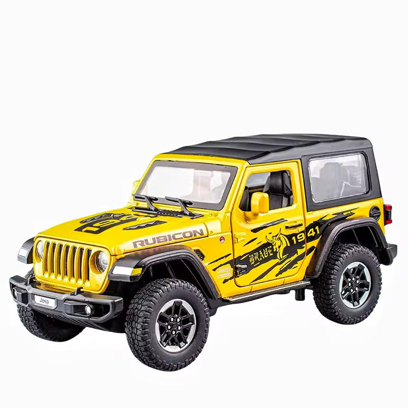 Jeep Wrangler Rubicon 1941 Big Size 1:24 Diecast Metal Toy Car Openable Door and Sound Light, Gifts Toys for Kids (Multicolor, Pack Of1)[20.5Cm *10.8Cm *10.5 Cm]