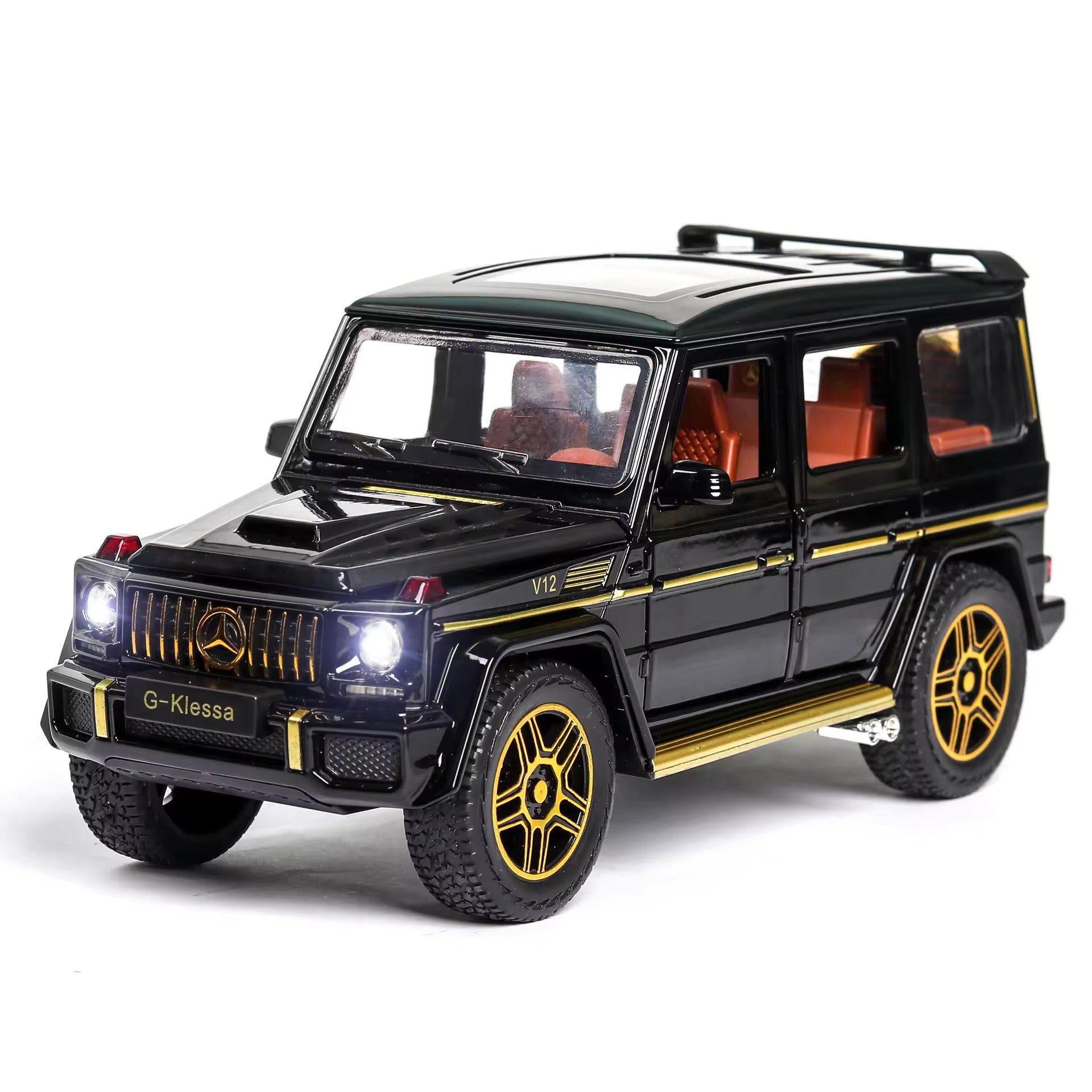 G Klessa G63 1:24 DIECAST METAL TOY CAR WITH OPENABLE DOORS & LIGHT, MUSIC BOYS CAR FOR KIDS BEST TOYS GIFTS TOYS FOR KIDS [SIZE:-22CM*9CM*7CM]【 MULTICOLOR 】