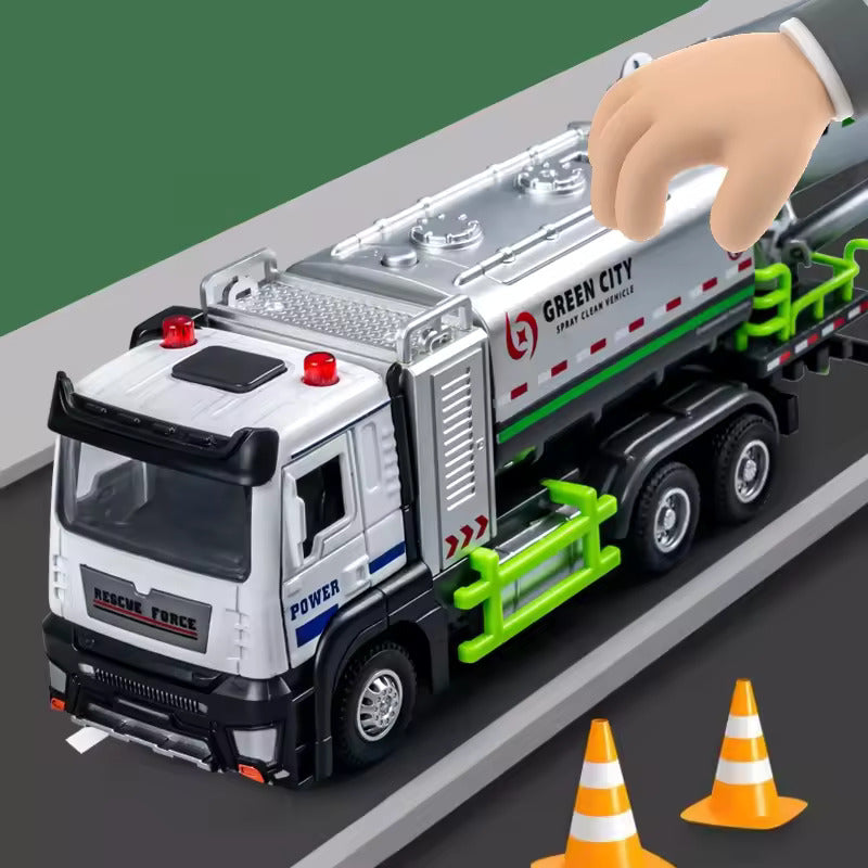 Unbreakable Metal Truck Toy Pull Back Vehicles Engineering Toys Metal Big Size Truck with Light & Sound for Kids Boys Girls (Water Spray FIRE Truck) (Color AS PER Stock)